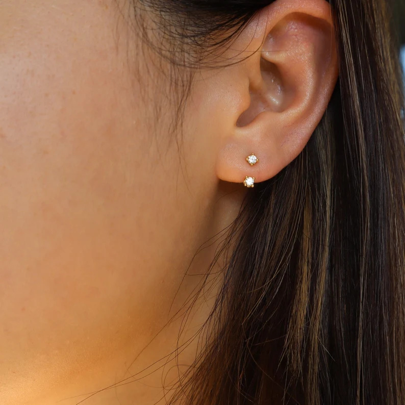 Convertible Double CZ Earring — Two Sparks, Endless Styling