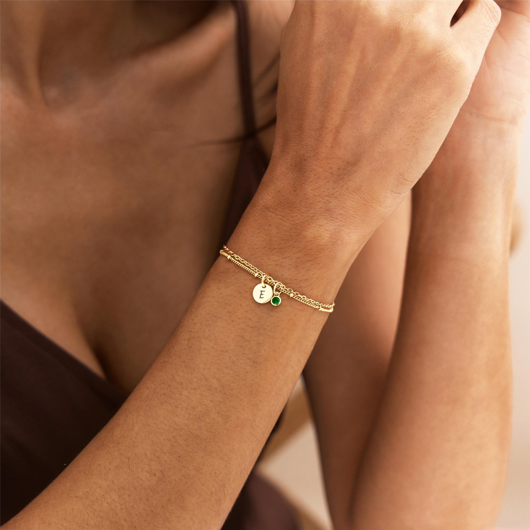 Initial Birthstone Bracelet — A Tiny Charm of Meaning