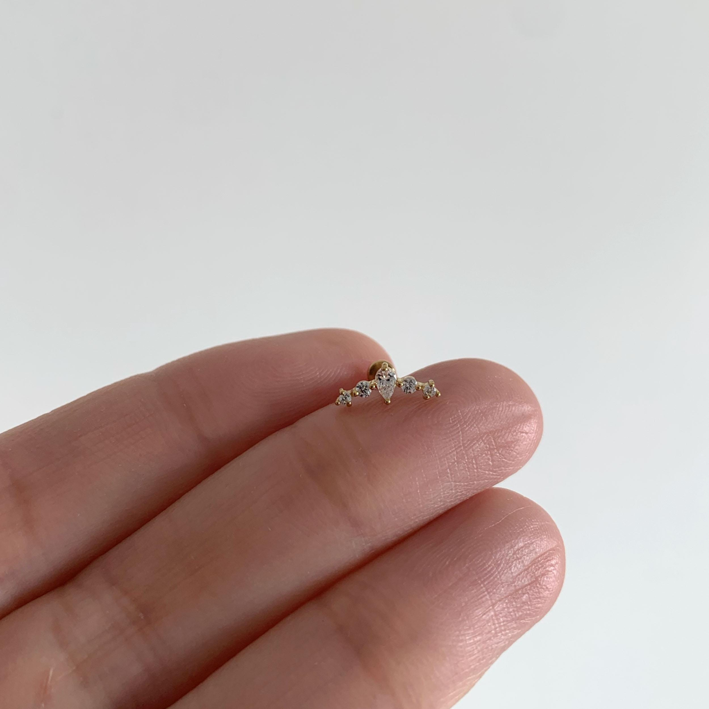 Sterling Silver Cz Climber Labret (1 PC)