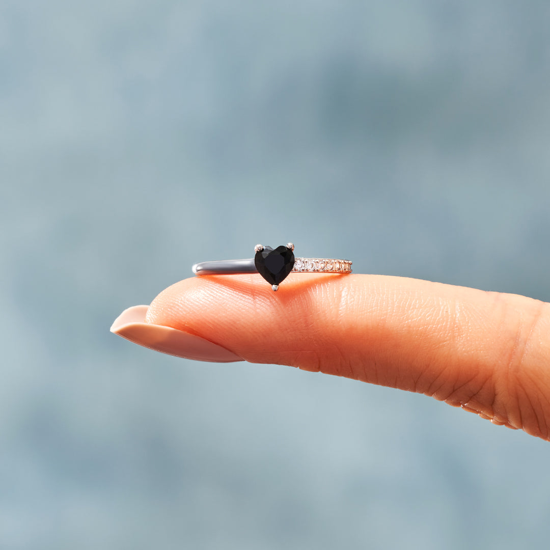 Black Enamel Ring-I'm Choosing My Peace