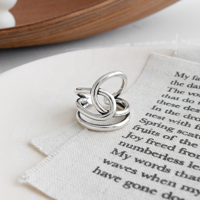 Big Silver Knot Thumb Rings