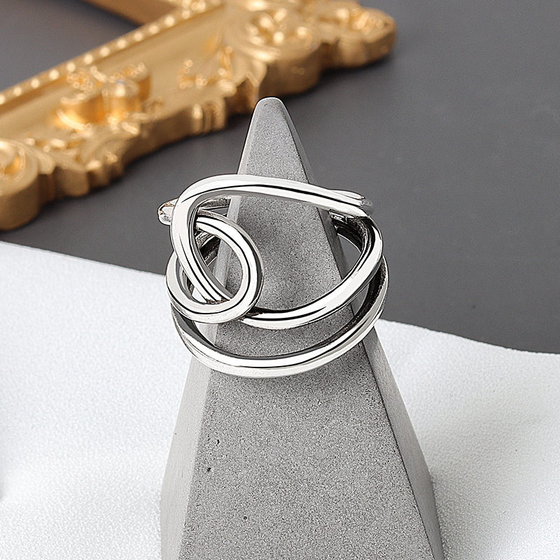 Big Silver Knot Thumb Rings