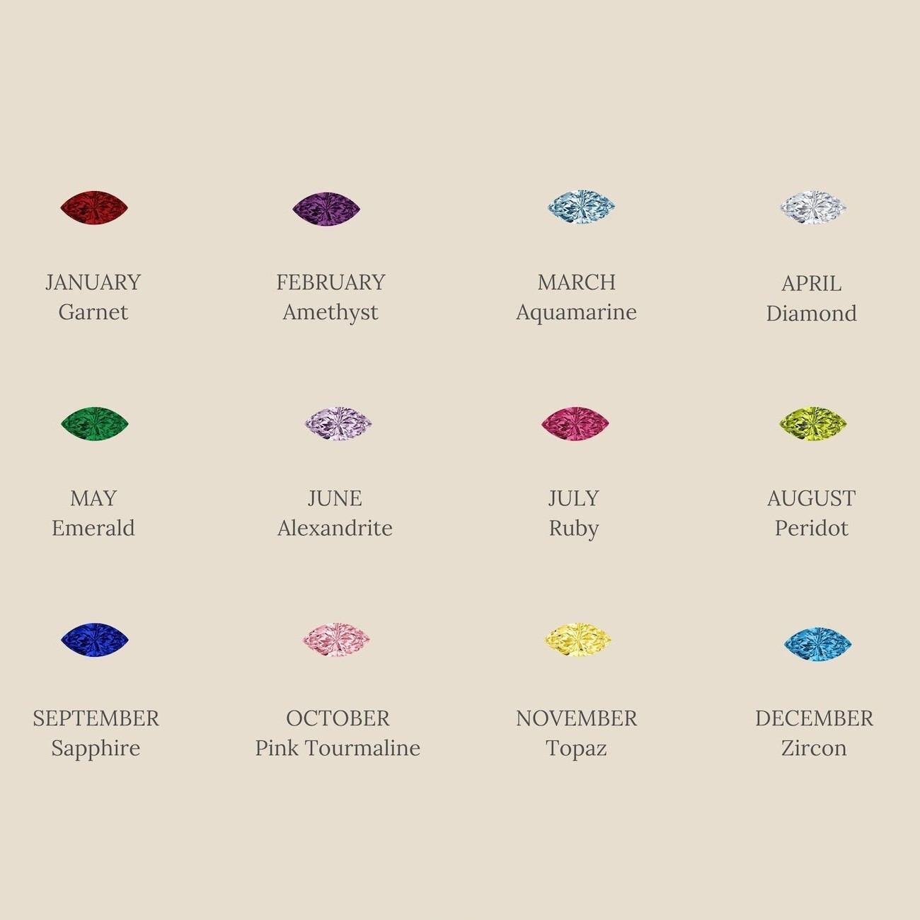 Personalized  Marquise Birthstone & Pearl Necklace — A Little Piece of Your Story