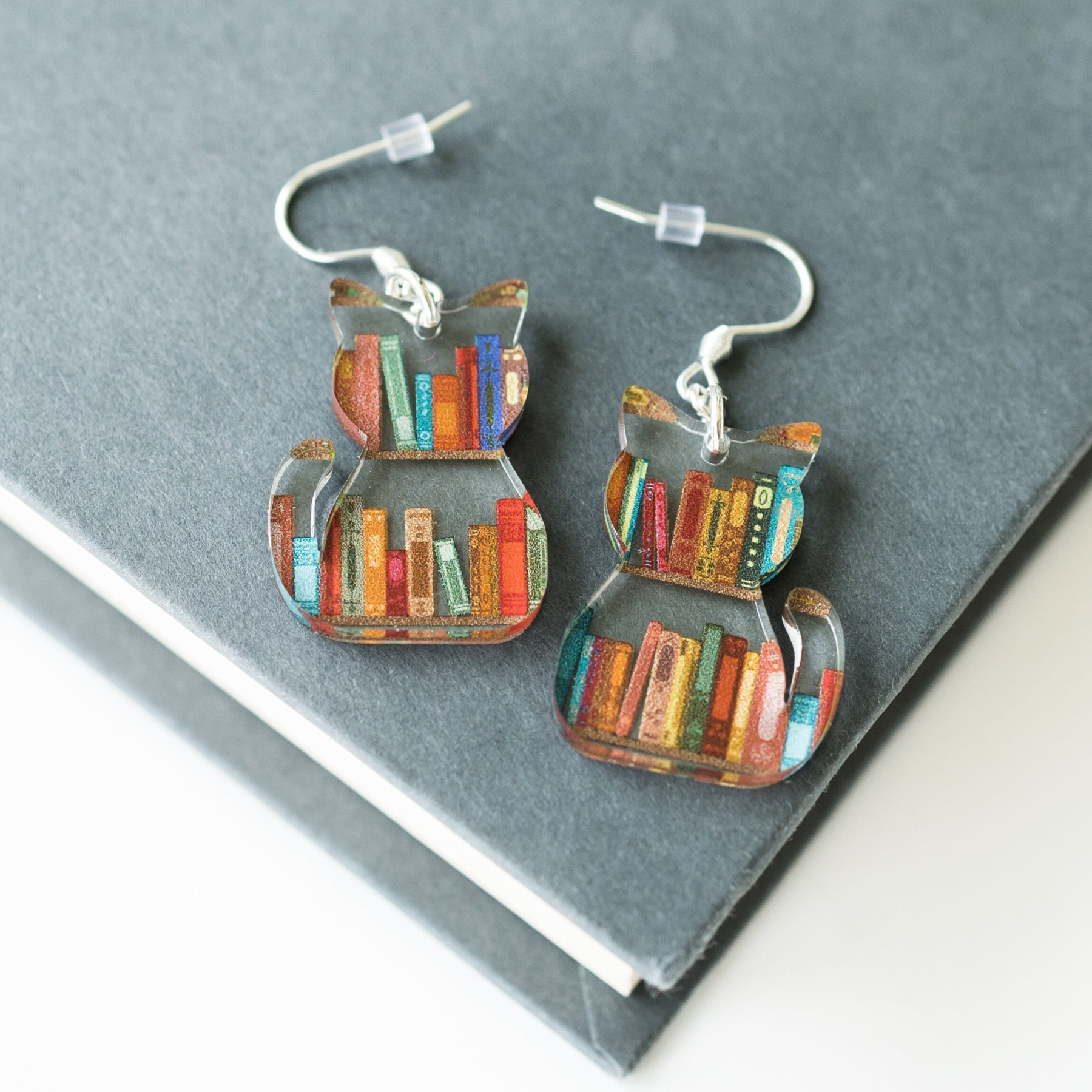Cat Earrings(Necklace) With Books(🔥 Buy 1 Get 1 Free🔥)