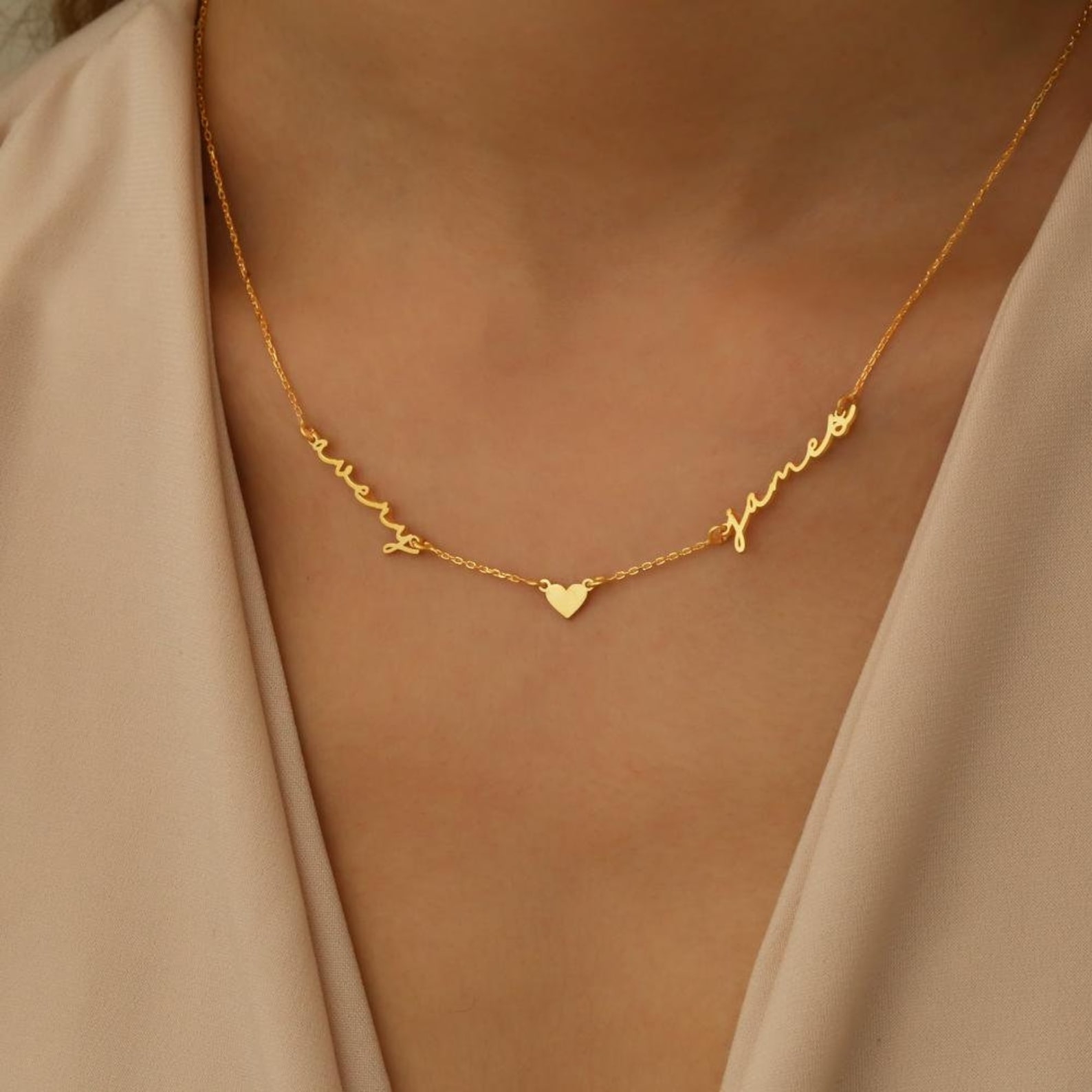 Personalized Name Necklace With Heart