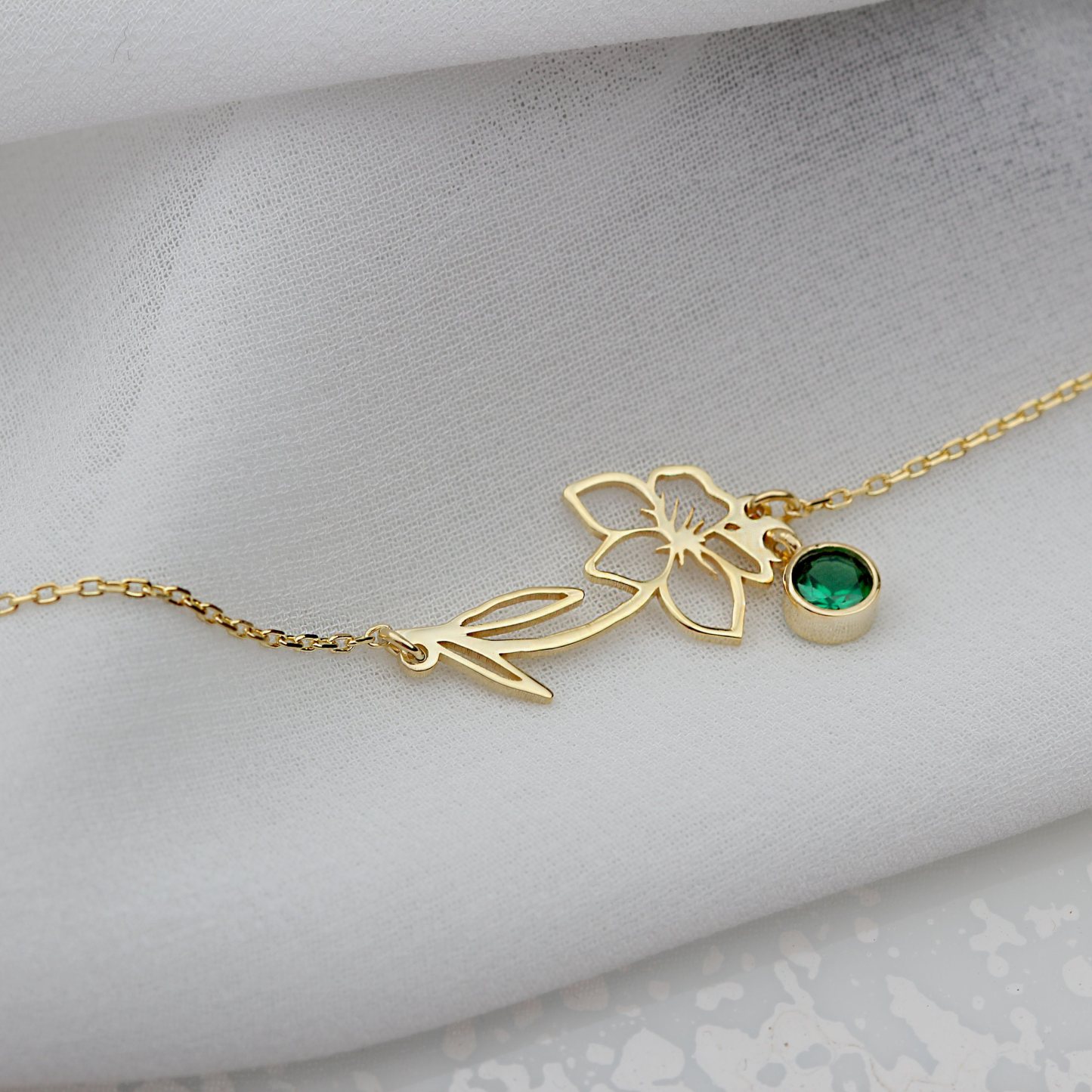 Personalized Birth Flower & Birthstone Bracelet