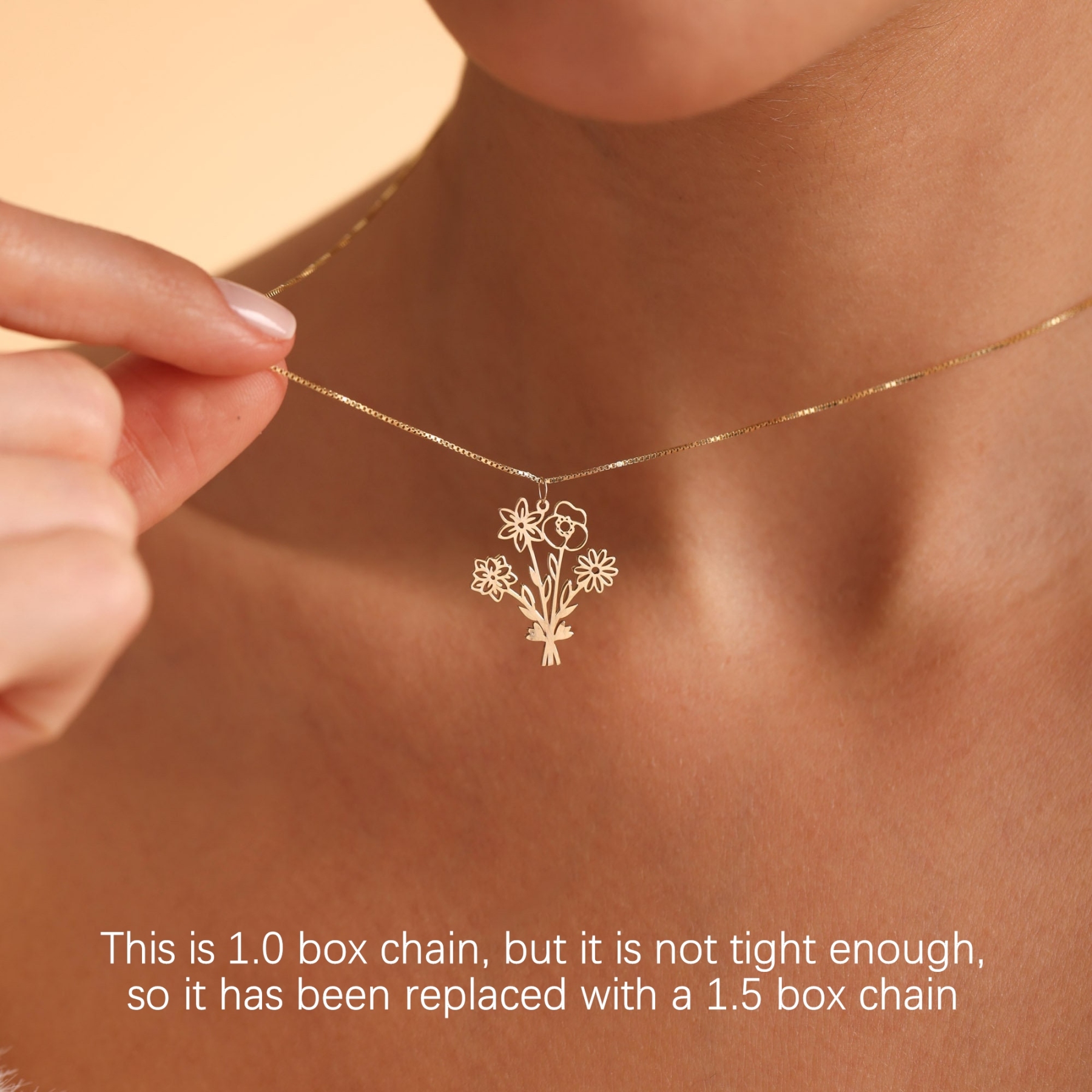 Personalized Birthday Flower Pendant Necklace