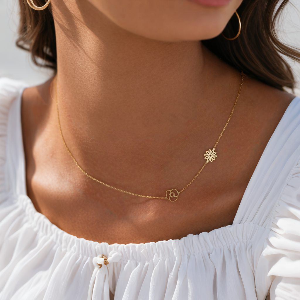 Personalized Birth Flower Necklace