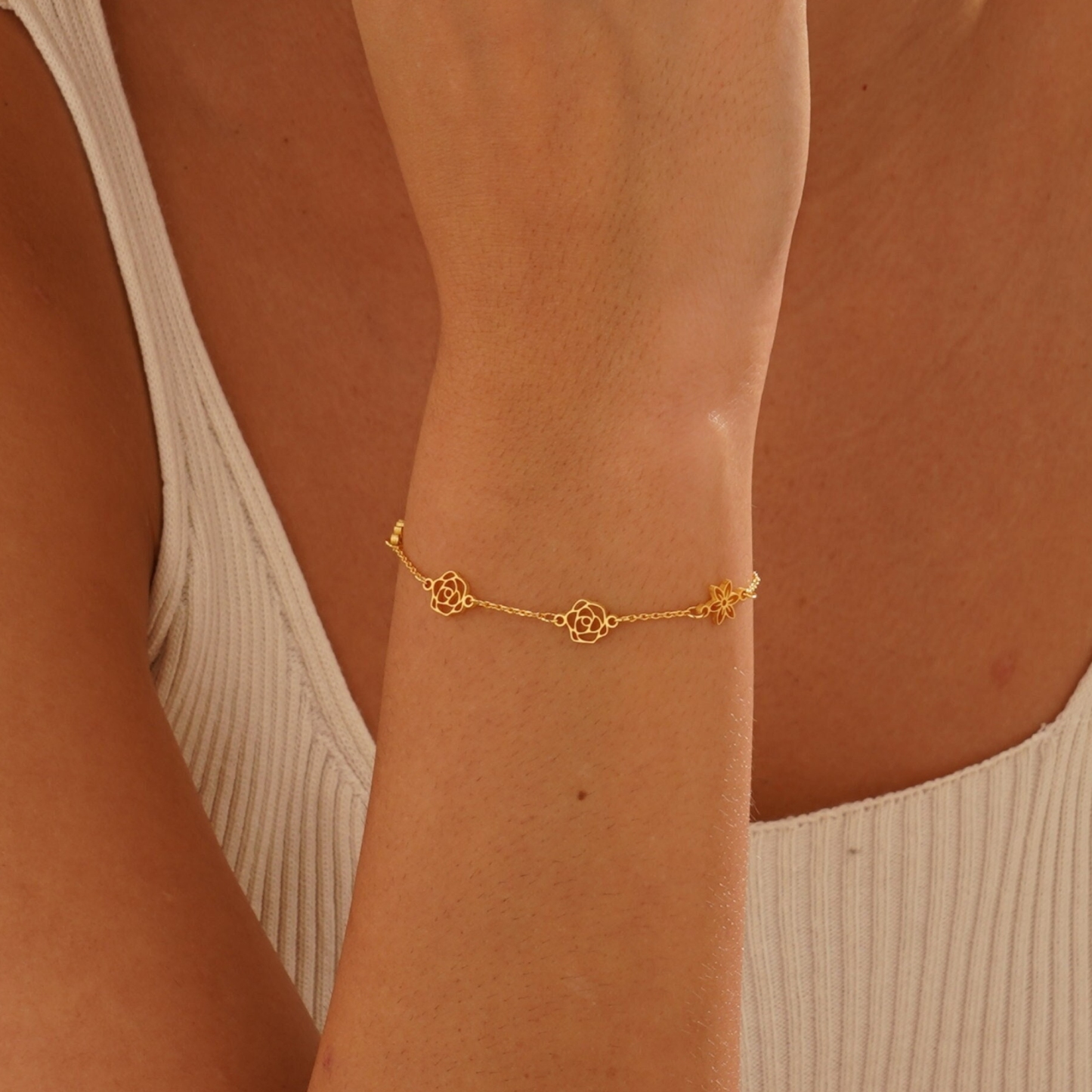 Personalized Birth Flower Bracelet