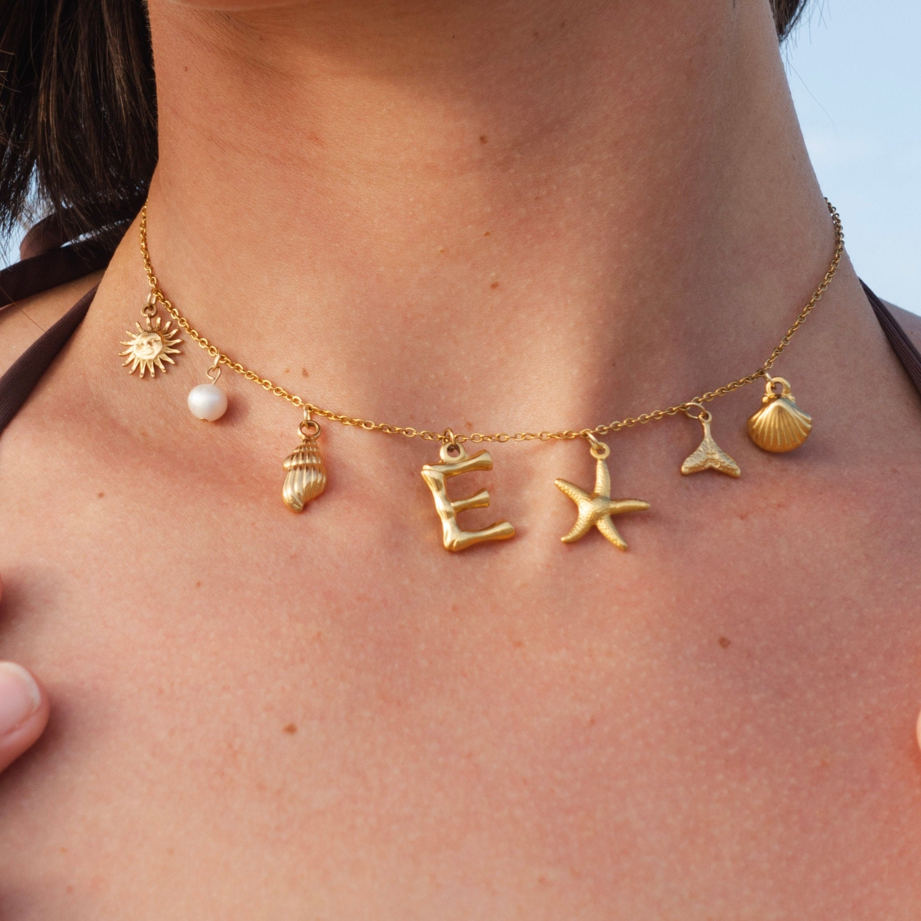 Beach Shell Letter Necklace