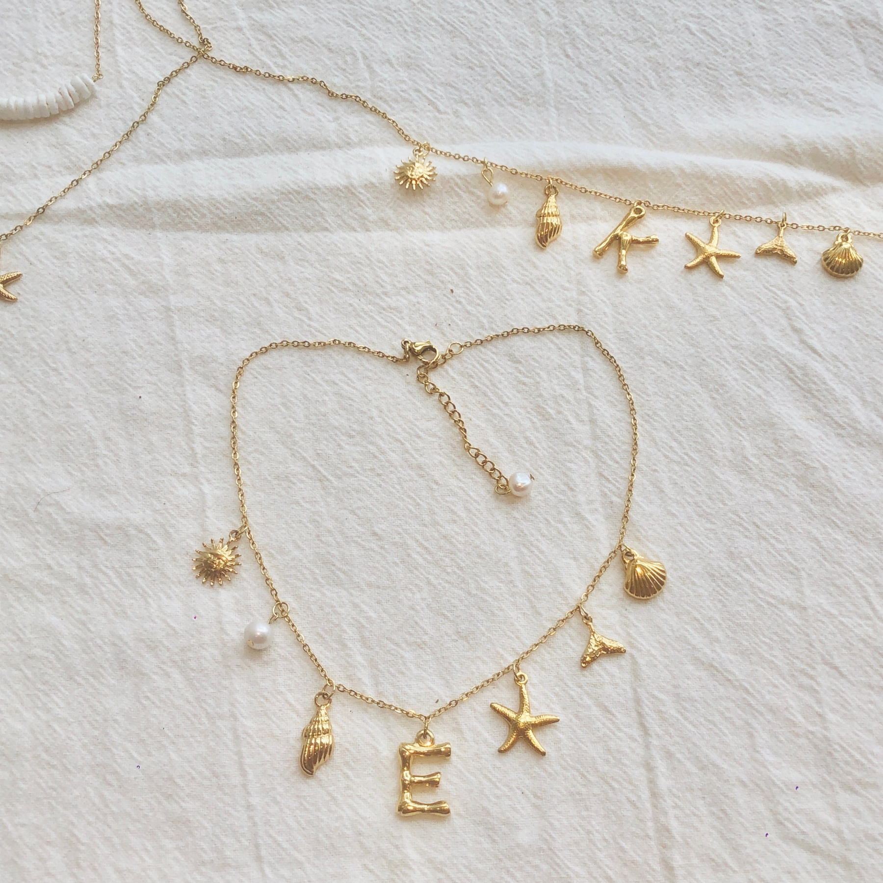 Beach Shell Letter Necklace
