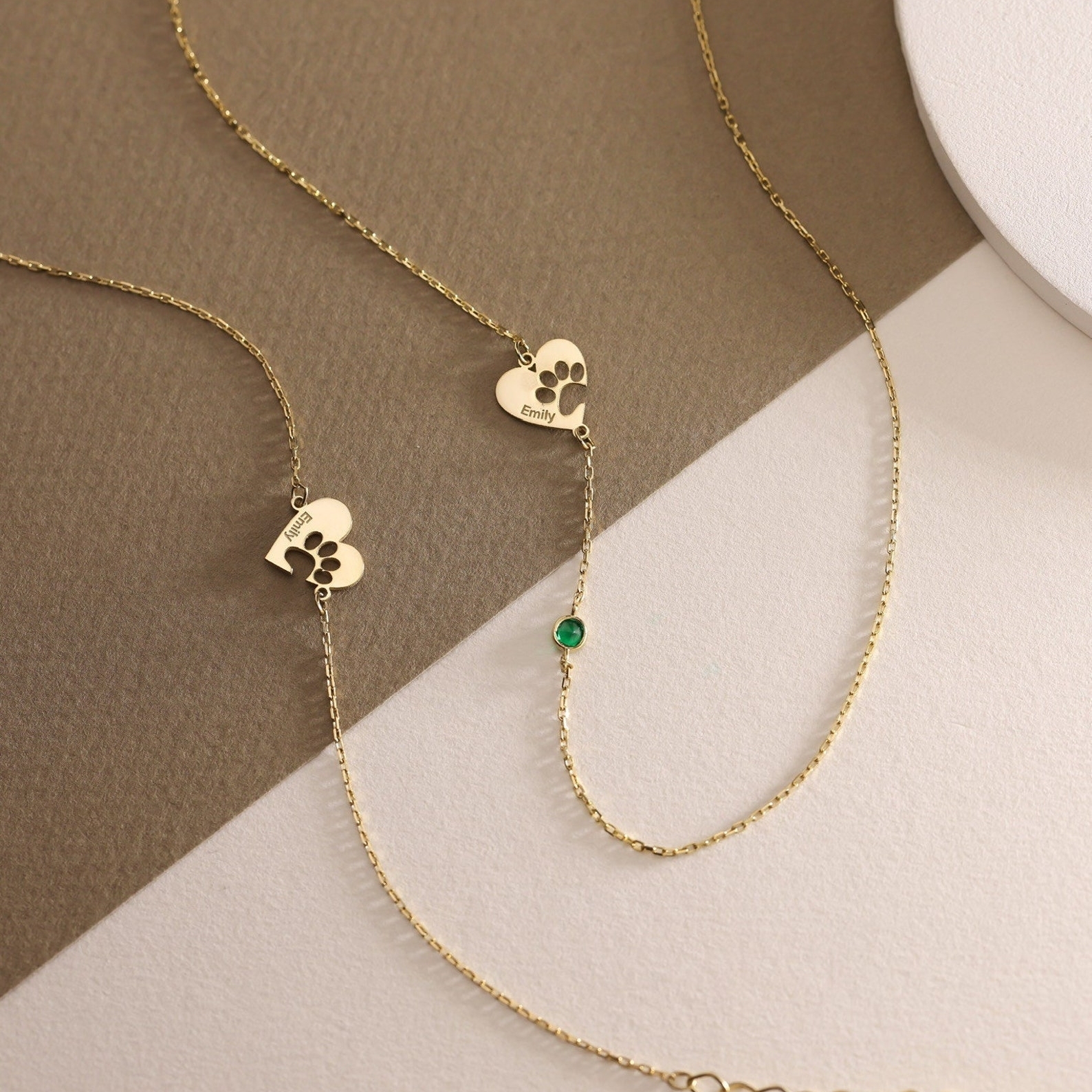 Personalized Engraved Paw Print Necklace