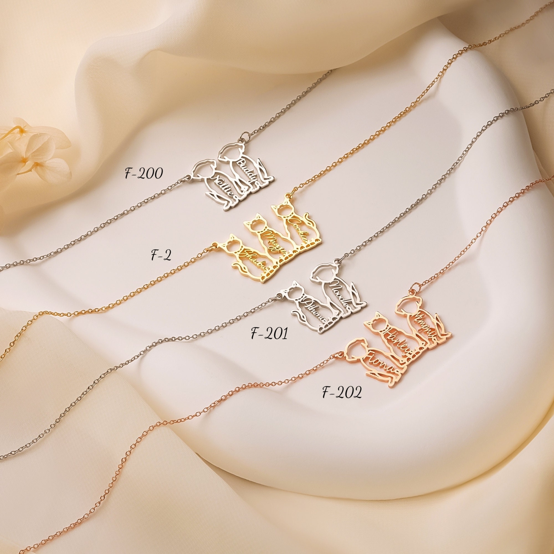 Personalized Cat Dog Name Necklace