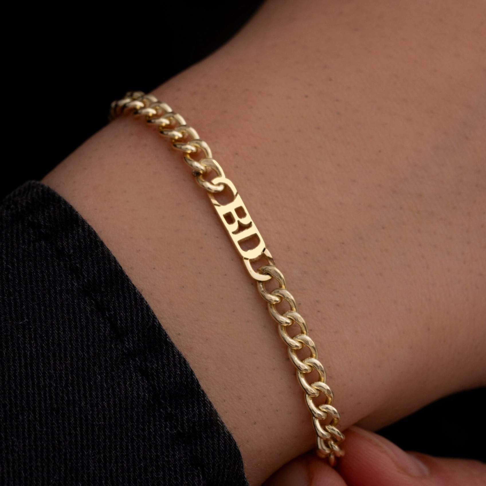 Personalized Cuban Chain Mens Bracelet