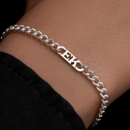 Personalized Cuban Chain Mens Bracelet