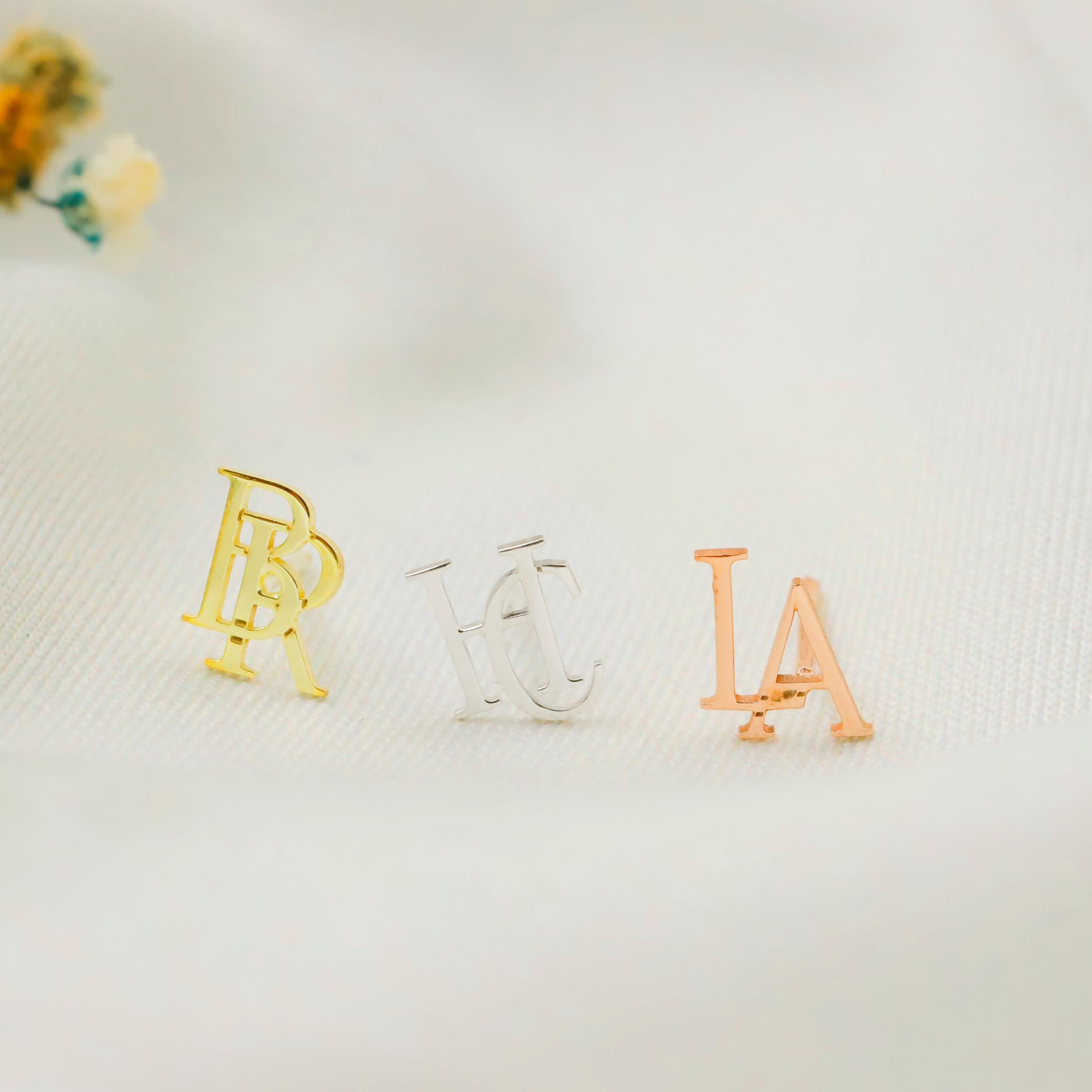 Personalized Intertwined Initial Earrings
