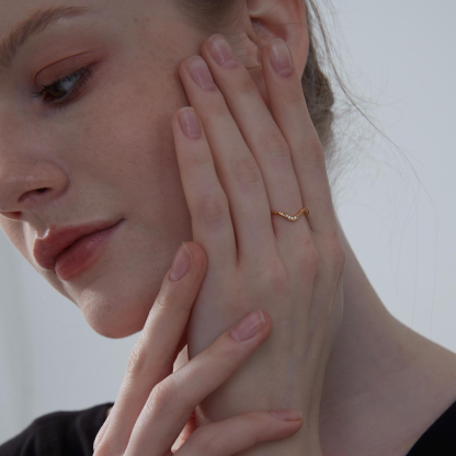 Dainty Sea Wave Stacking Ring