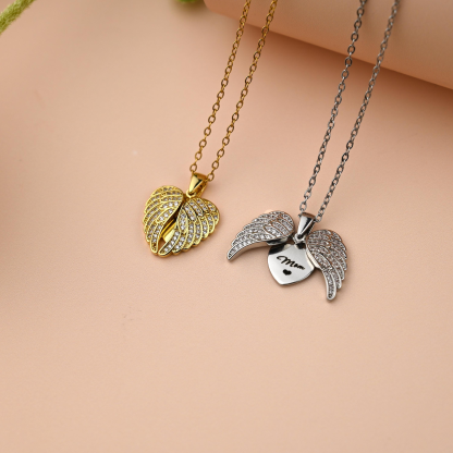 Personalized Wings Name Necklace 