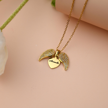 Personalized Wings Name Necklace 