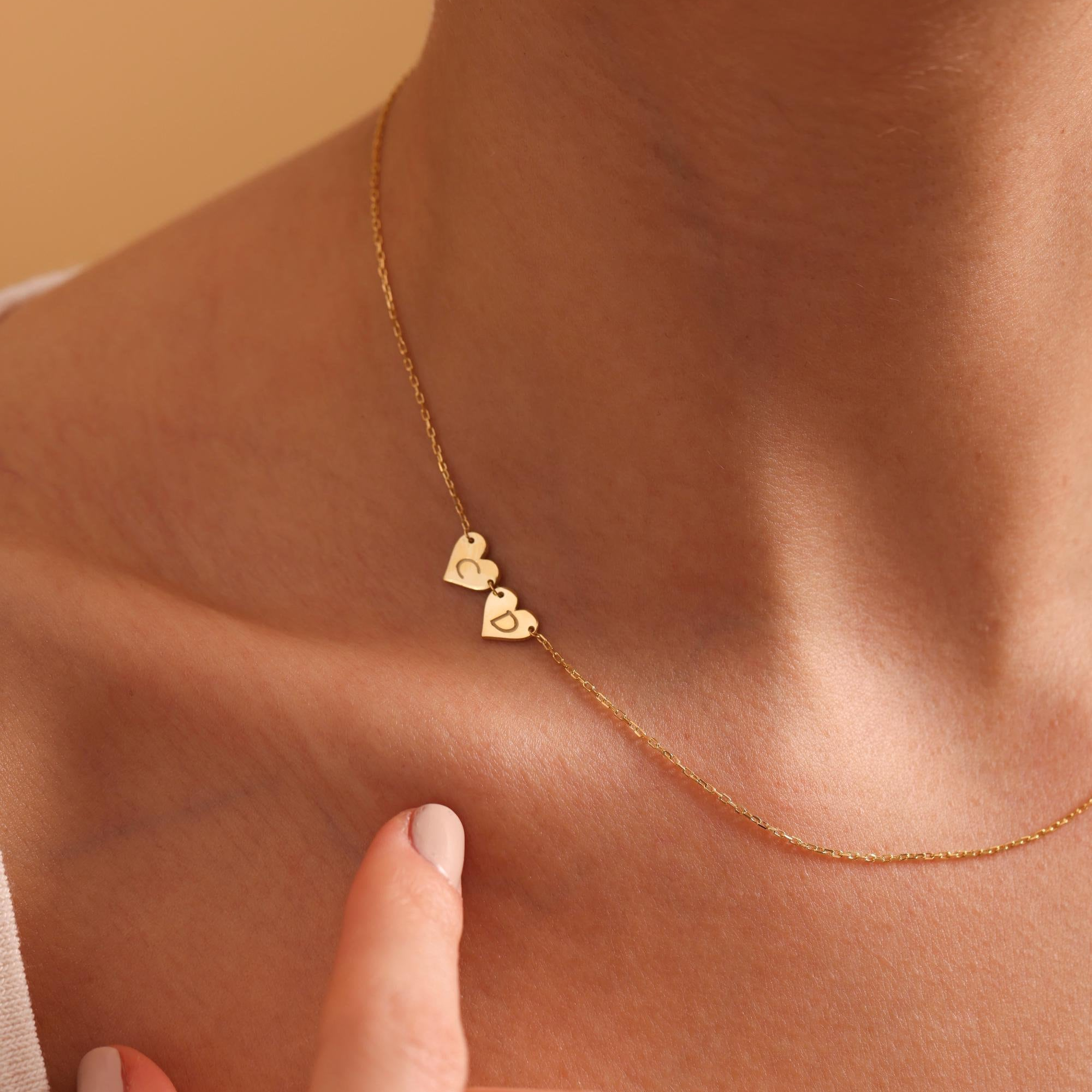Personalized Heart Initial Necklace