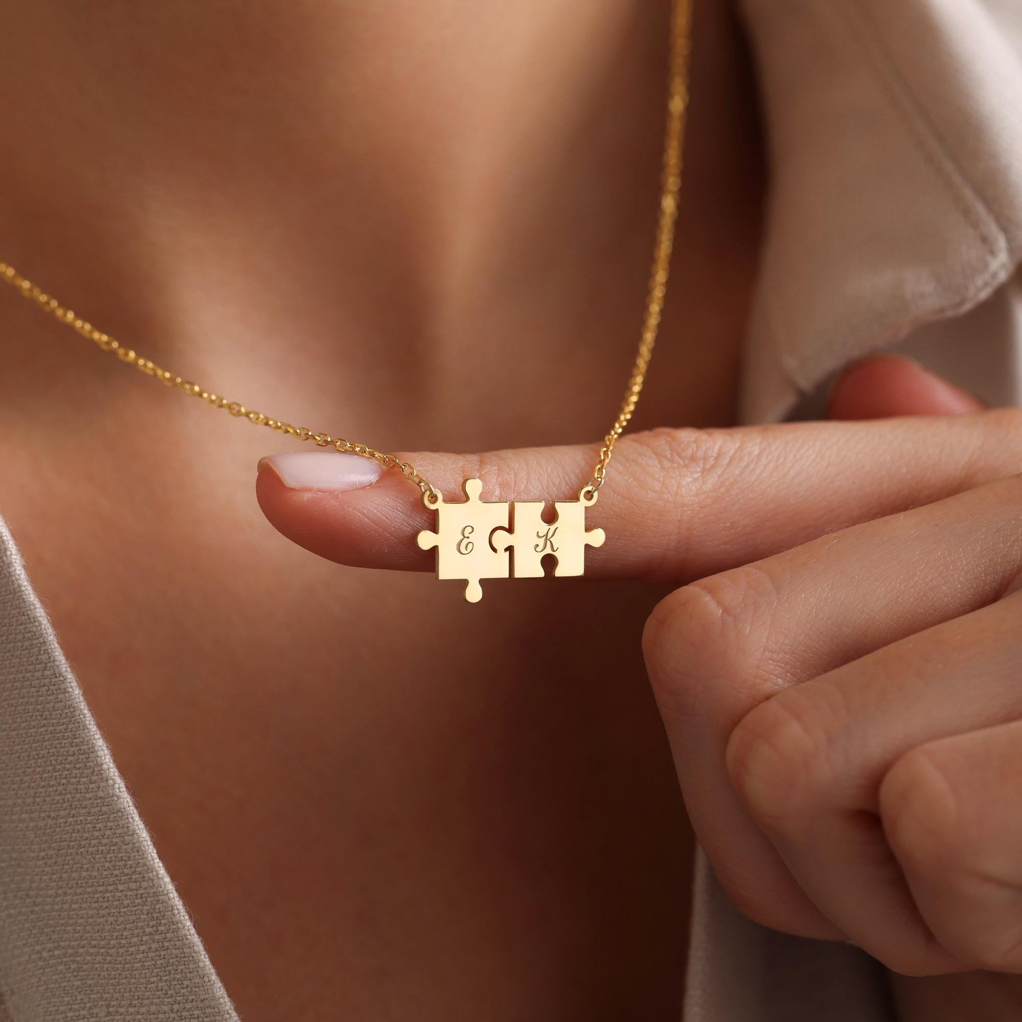 Personalized Puzzle Tiny Necklace
