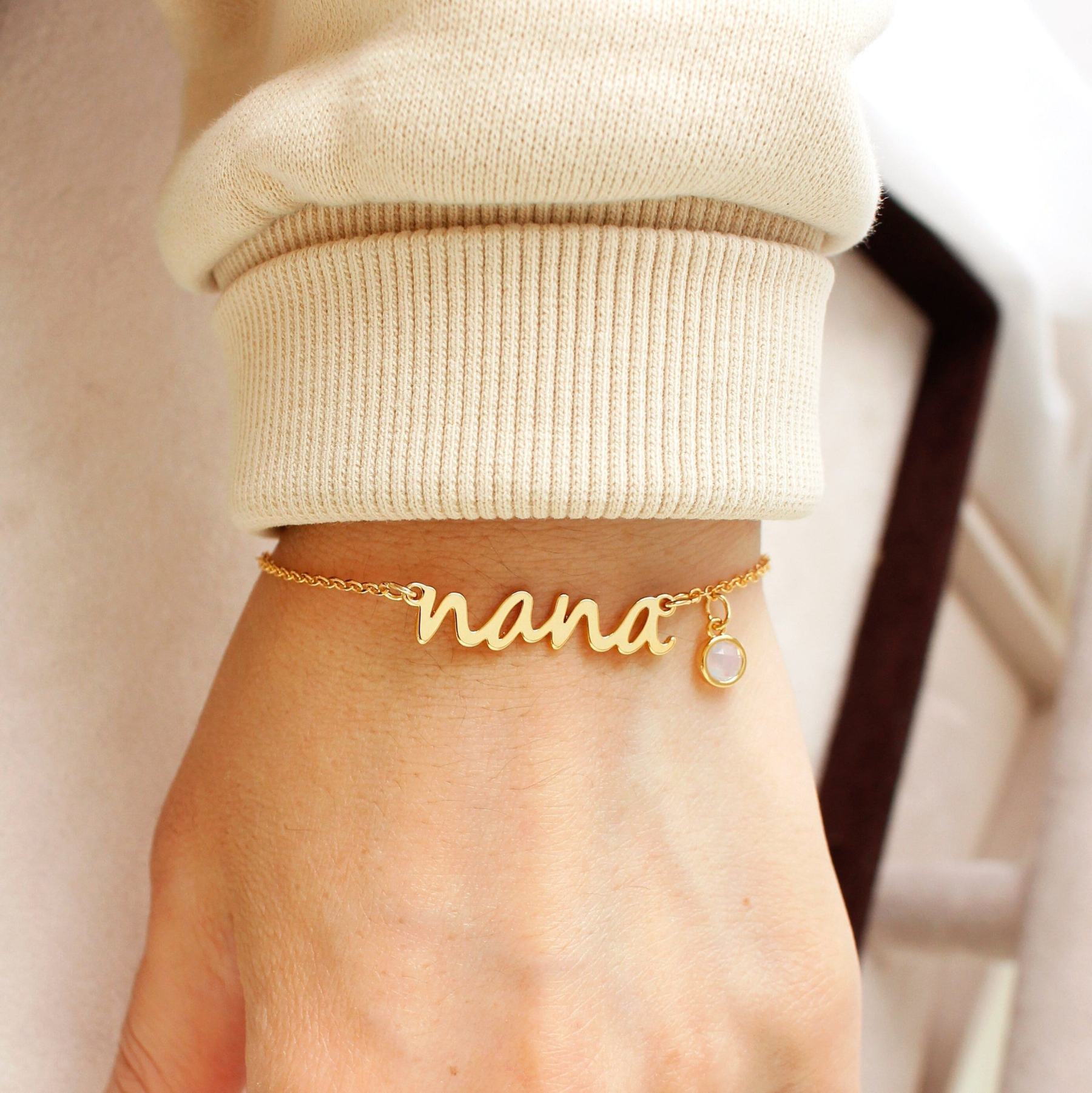 Personalized Birthstone Name Bracelet