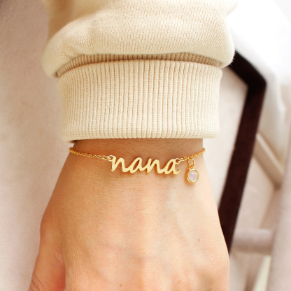 Personalized Birthstone Name Bracelet