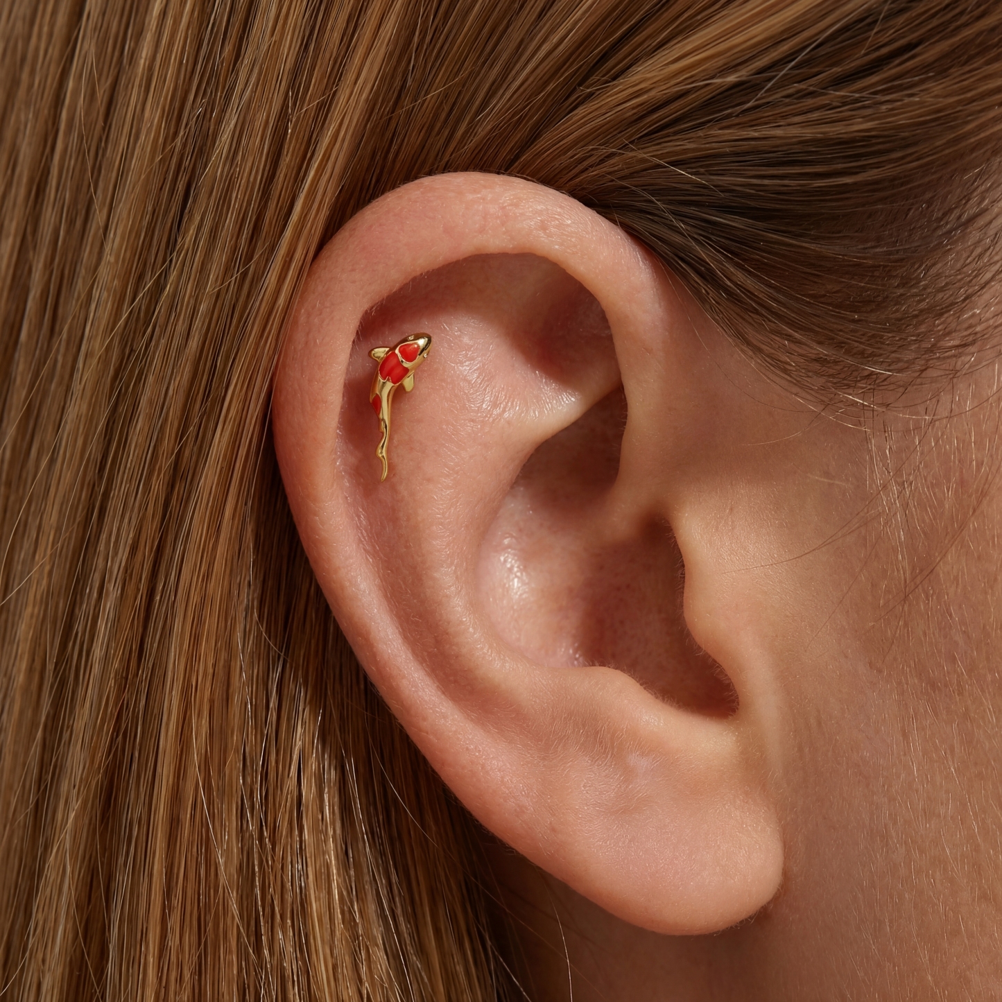 Sterling Silver Koi Fish Stud Earring (1 PC)