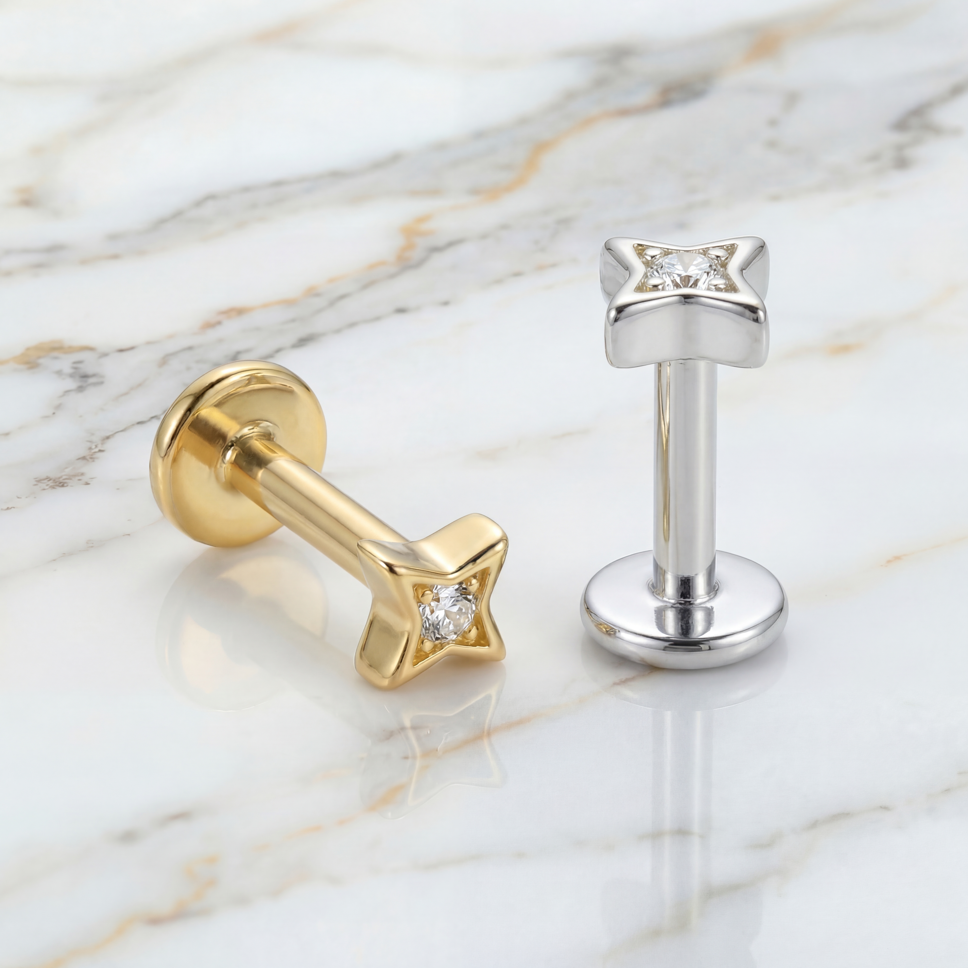 Sterling Silver Tiny Star Labret (1 PC)