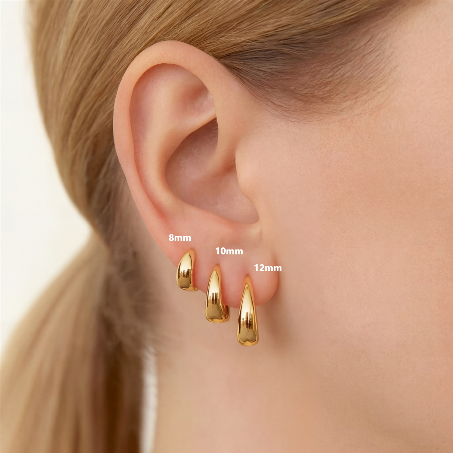 Sterling Silver Chunky Dome Huggie Hoop Earring (1 PC)