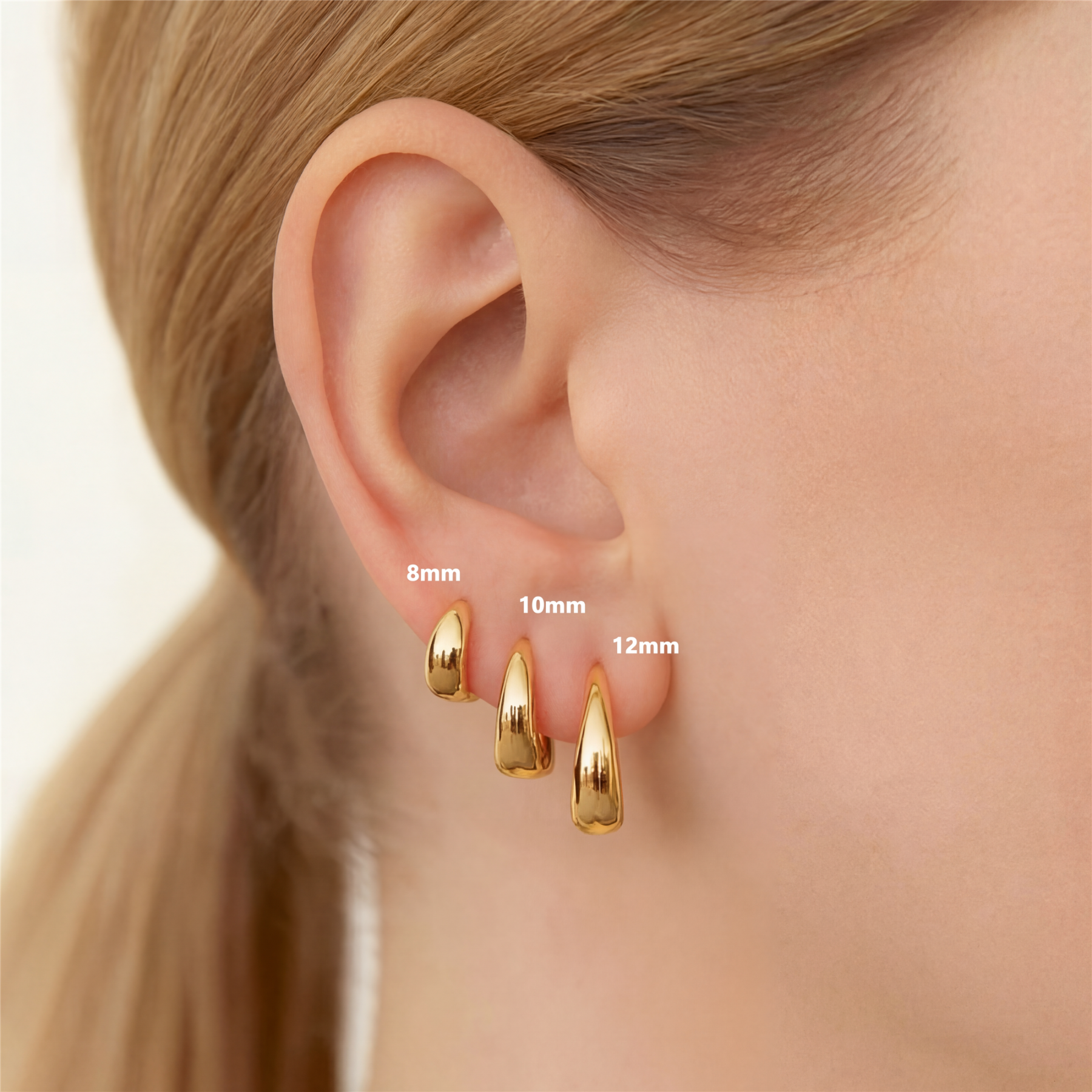 Sterling Silver Chunky Dome Huggie Hoop Earring (1 PC)