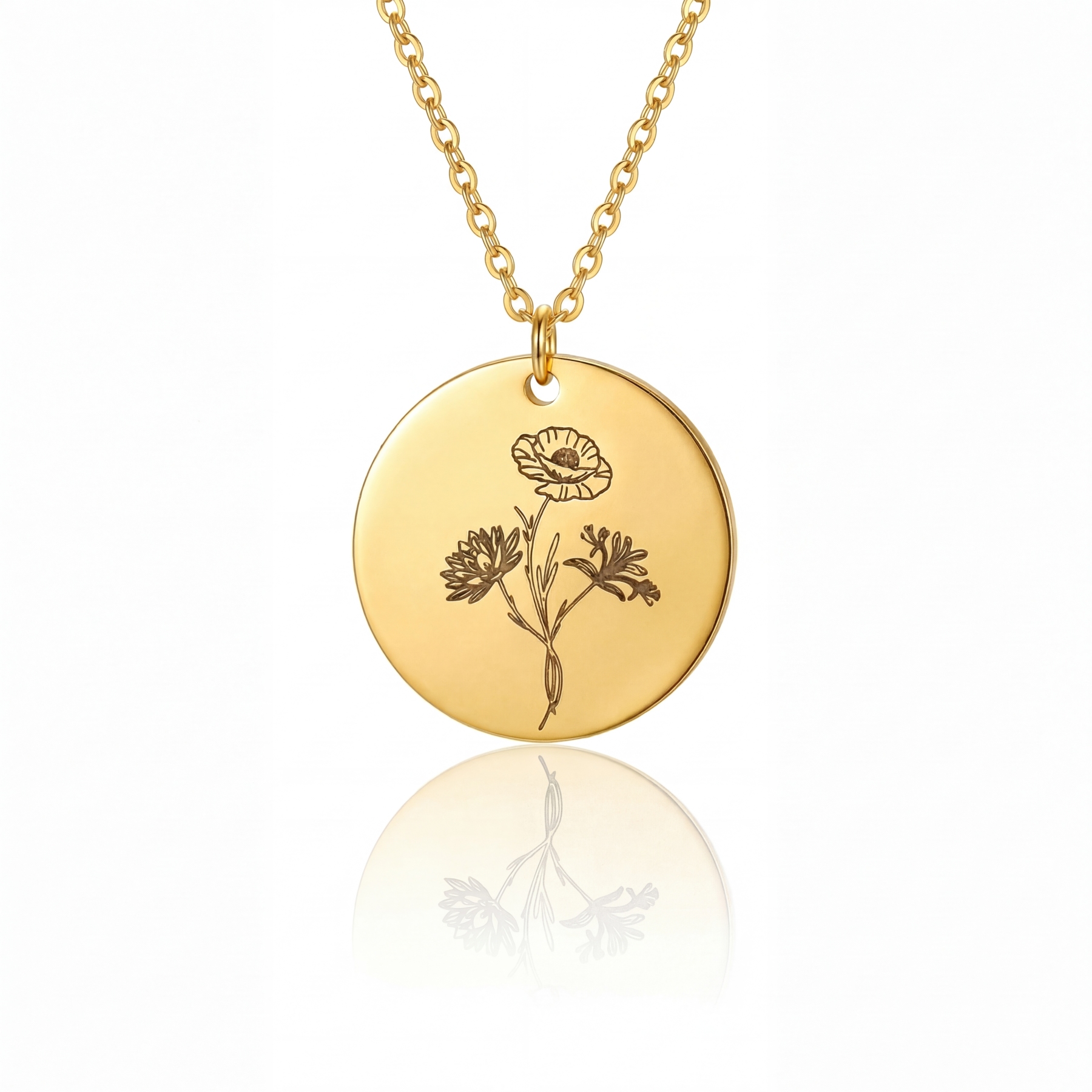 Personalized Family Bouquet Flower Necklace Combined BirthFlower