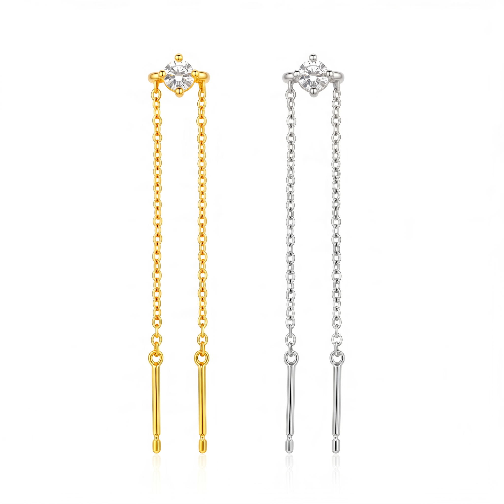 Threader Chain Earring —A line you carry through yourself