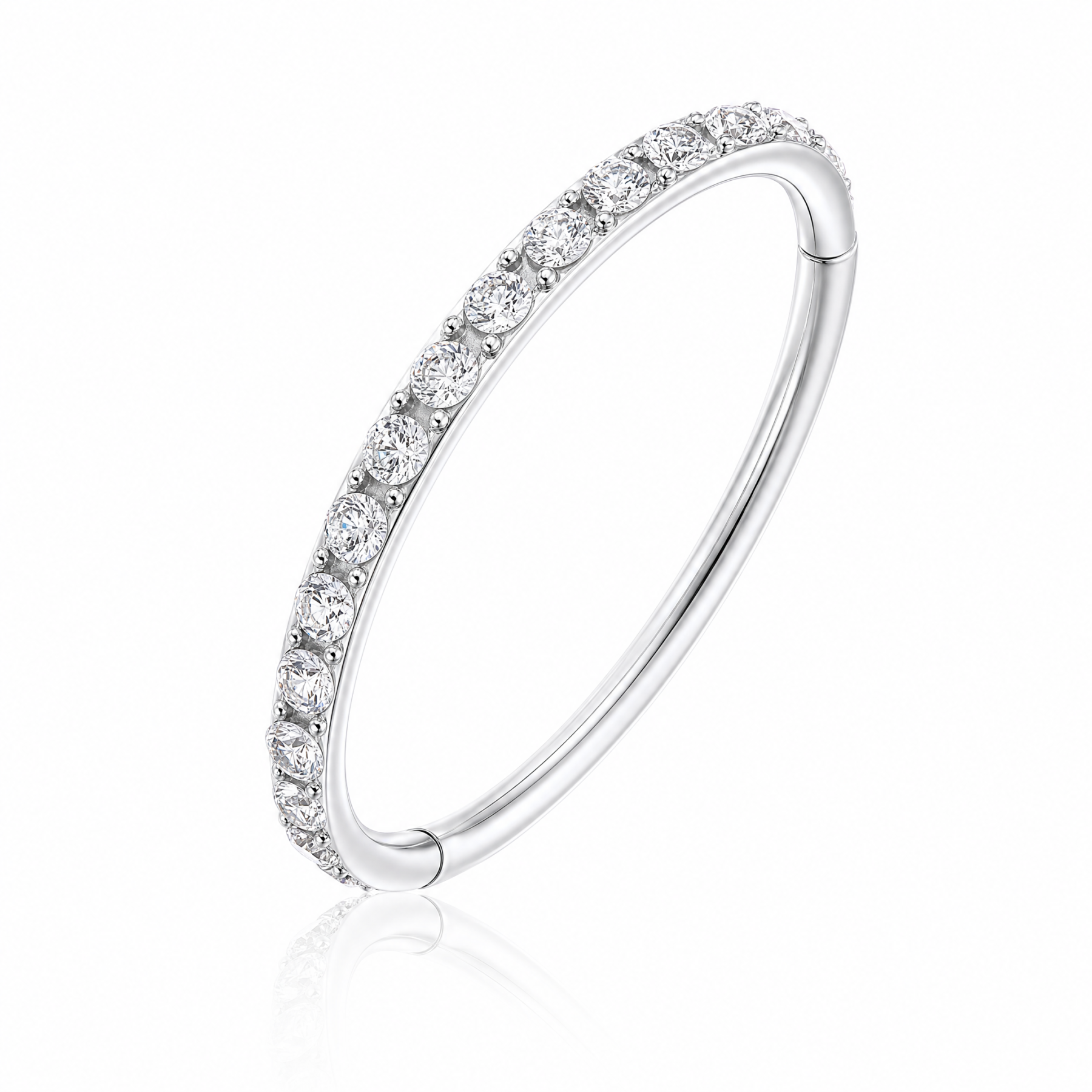 Everyday CZ Huggie Hoop — Secure, Minimal, Made to Stay On