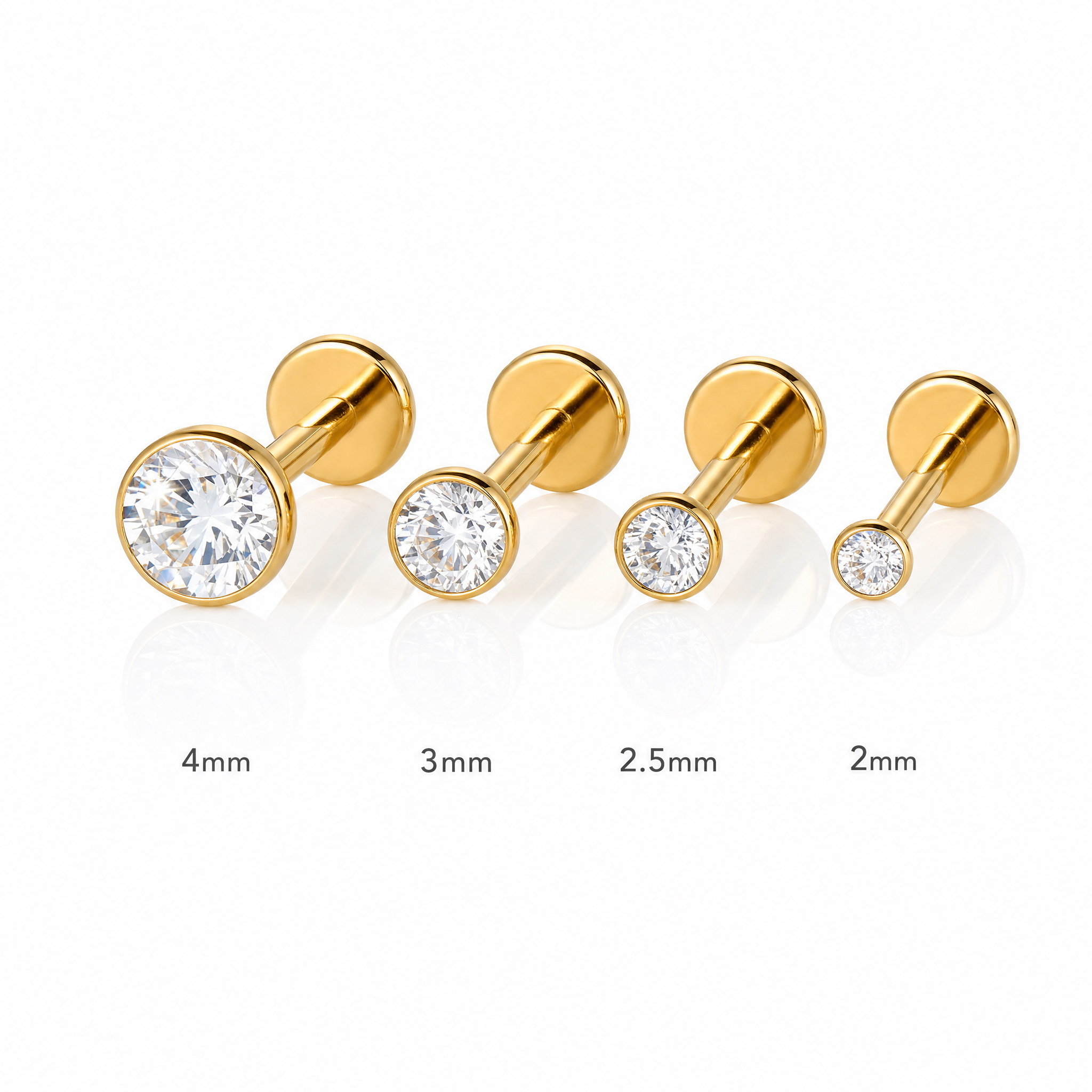 Tiny Bezel CZ Flat Back Stud