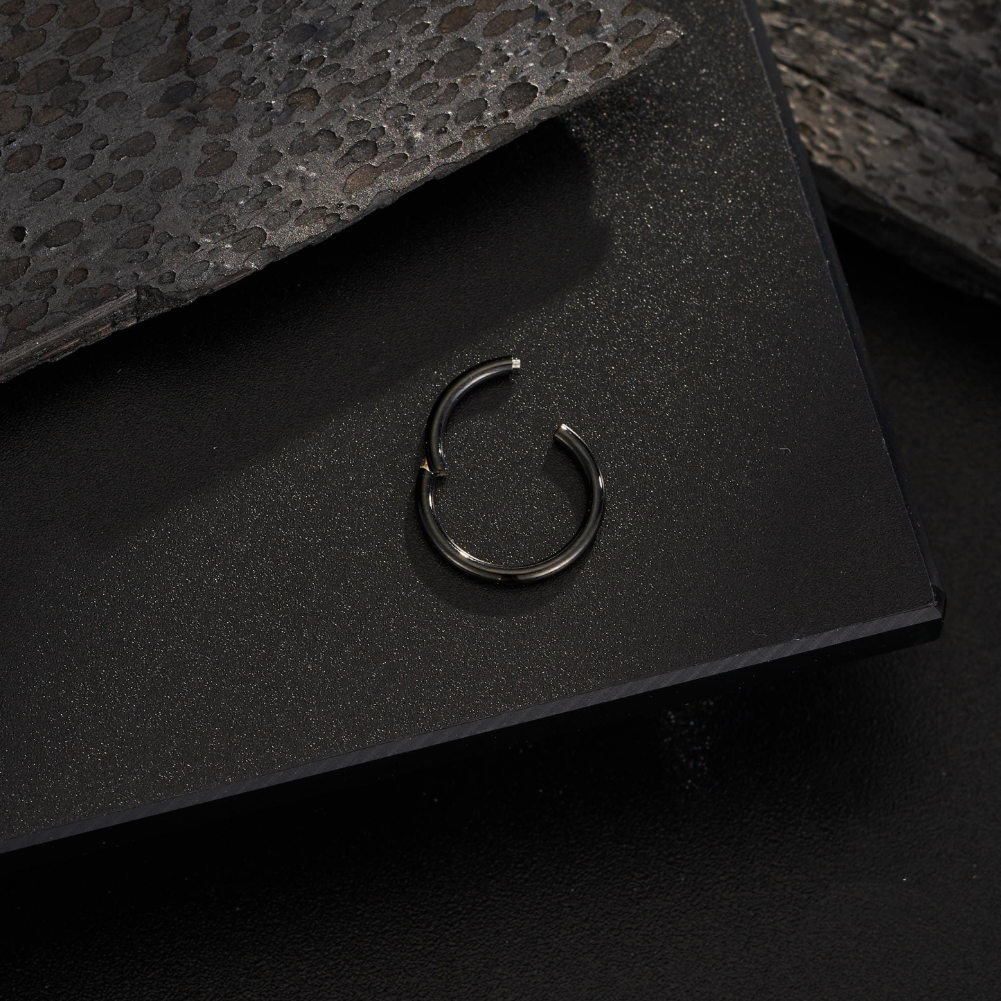 Black Hinged Hoop Earrings — A Sleek Edge for Every Ear Stack