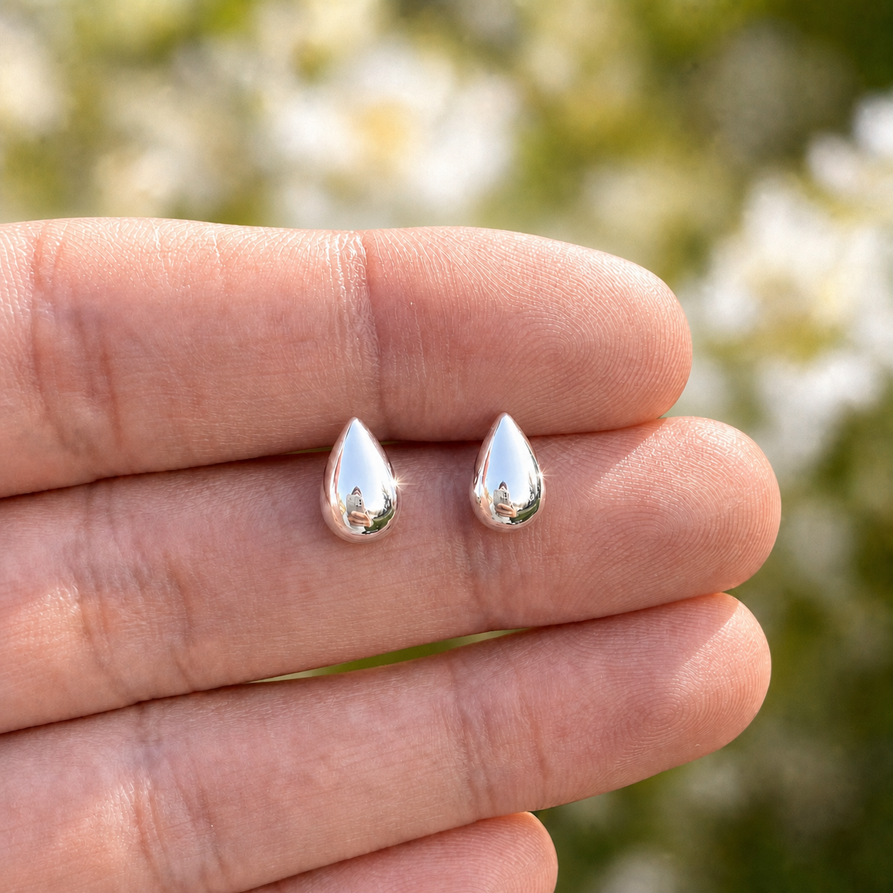Teardrop Stud Earrings — A Soft Drop of Everyday Shine