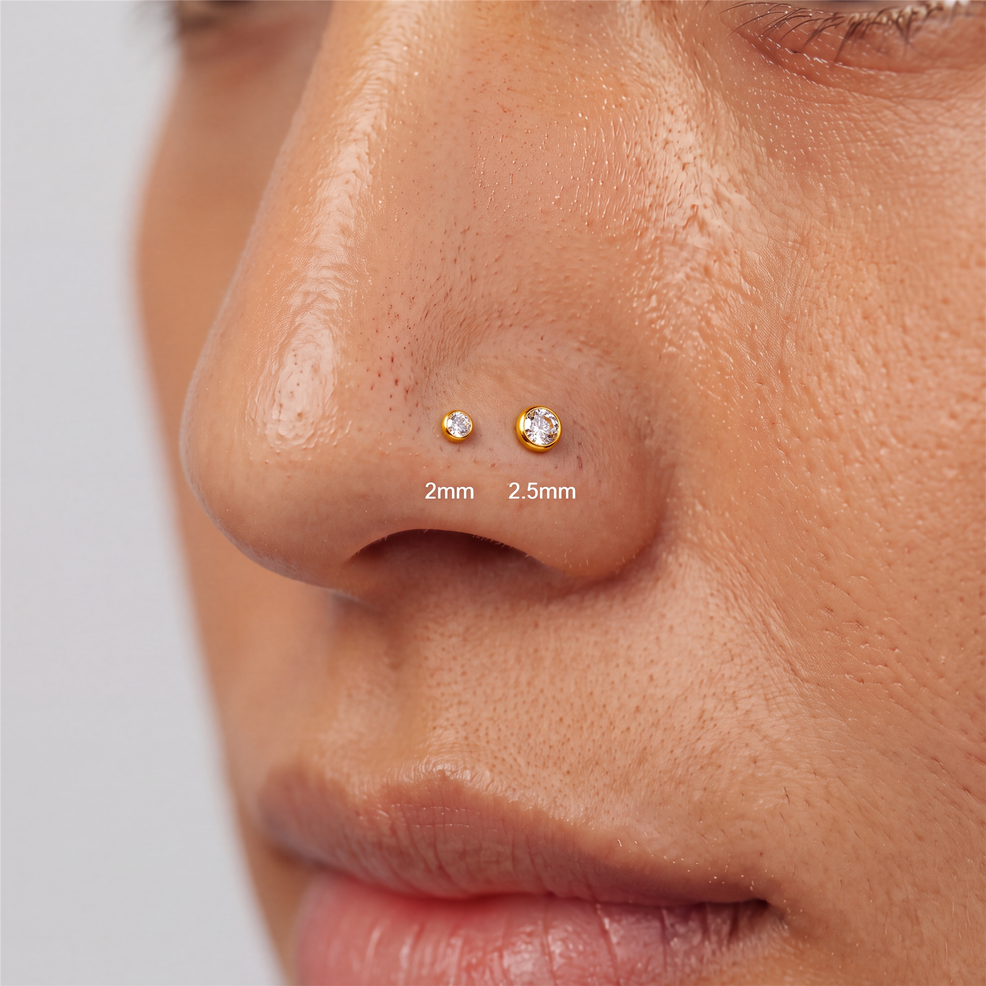 Bezel CZ Nose Stud — A Tiny Spark of Everyday Shine