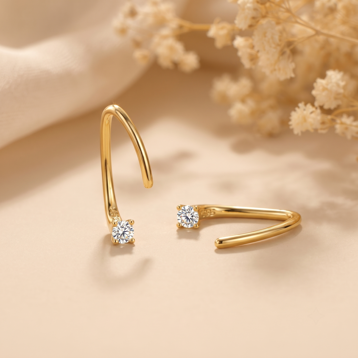 CZ Half Hoop Earrings