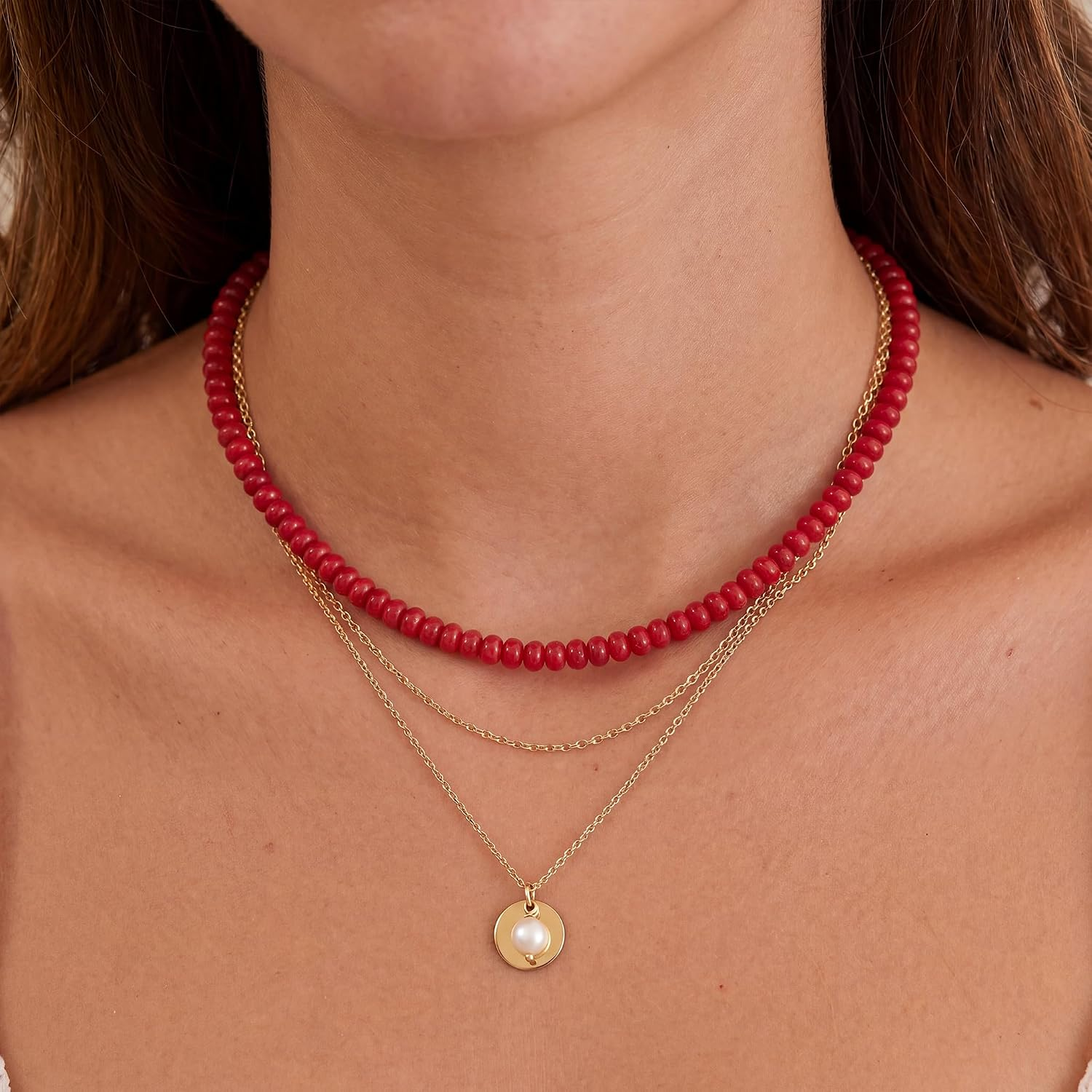 Natural Gemstone Beaded Necklace — A Bold Glow at Your Collarbone