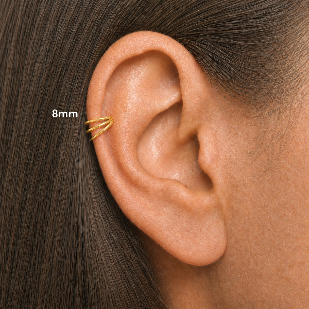 Triple Hinged Ear Cuff Earrings — Three Lines, One Effortless Stack