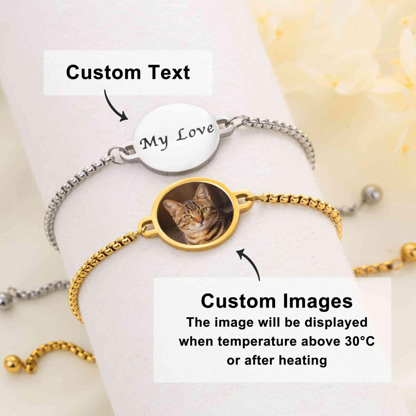 Personalized Heat-Reveal Photo Bracelet — Warmth Brings Memories to Life