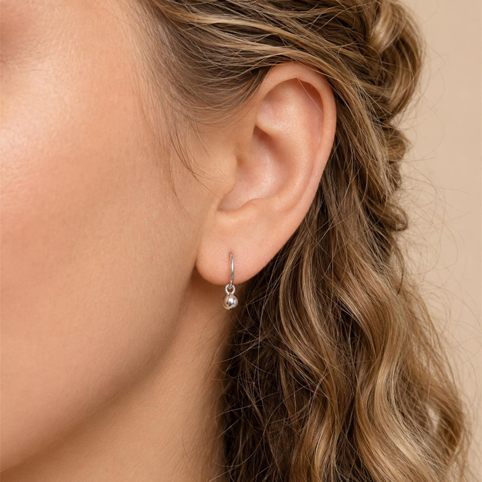 Dangle Bead Hoop Earrings — A Tiny Glow in Motion