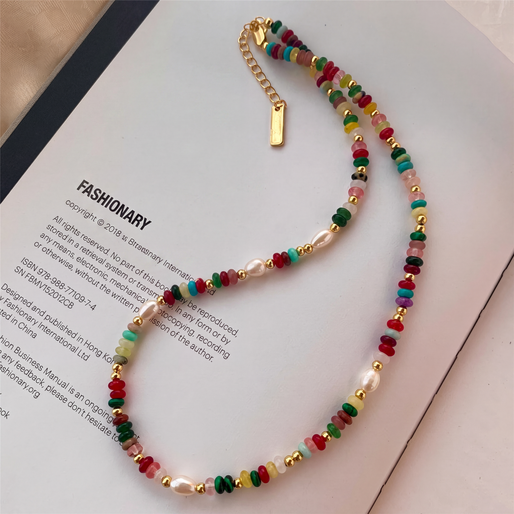 Natural Stone & Freshwater Pearl Necklace