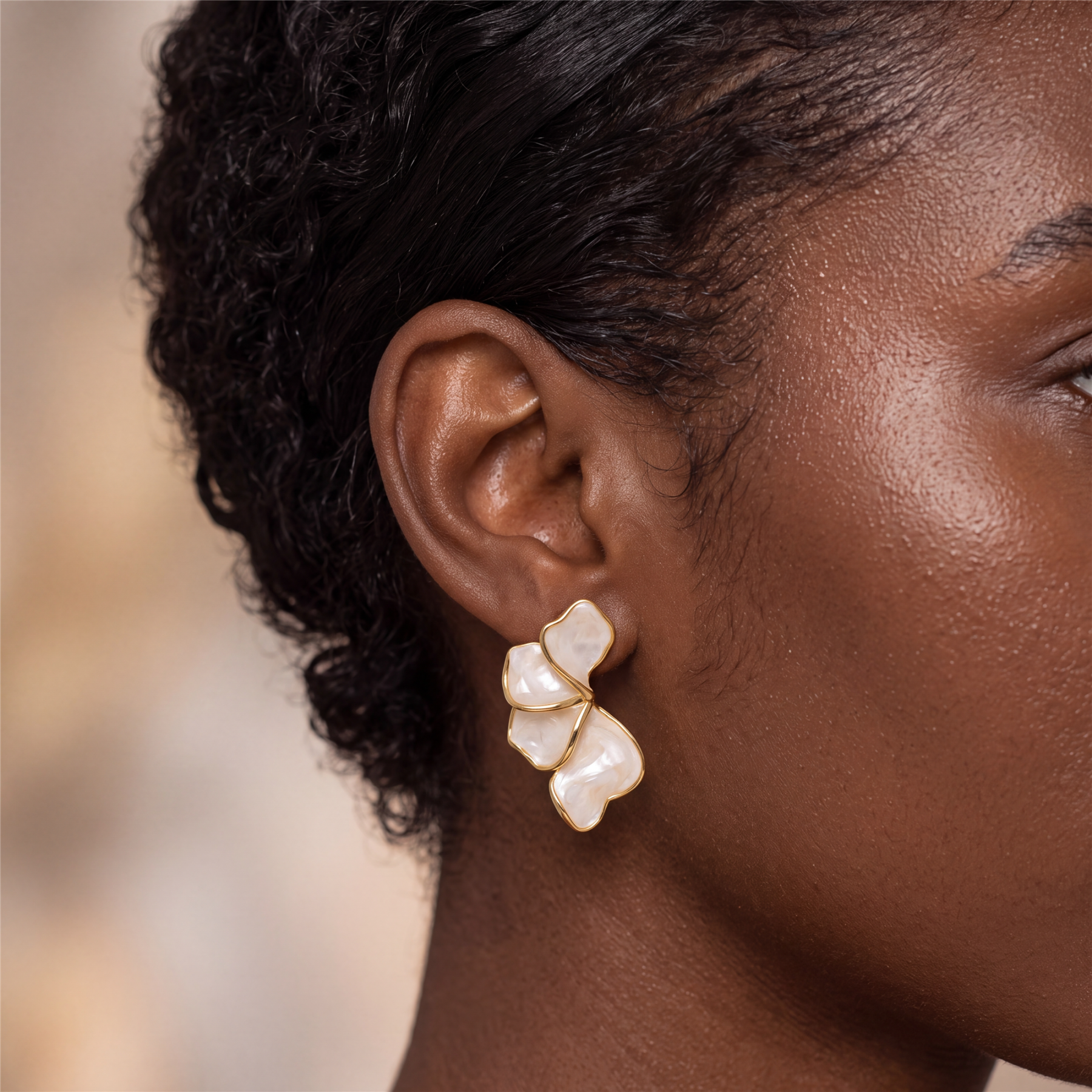 Floral Petal Earrings — Soft Romance in Bloom