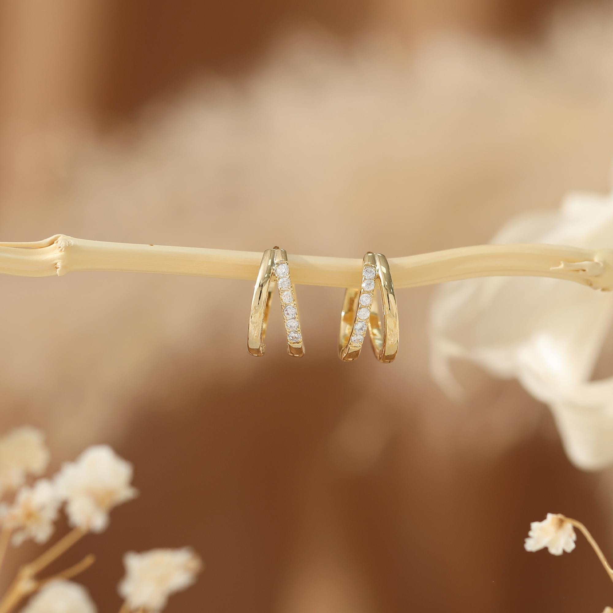 Double Hoop Huggie Earrings(2 PCS)