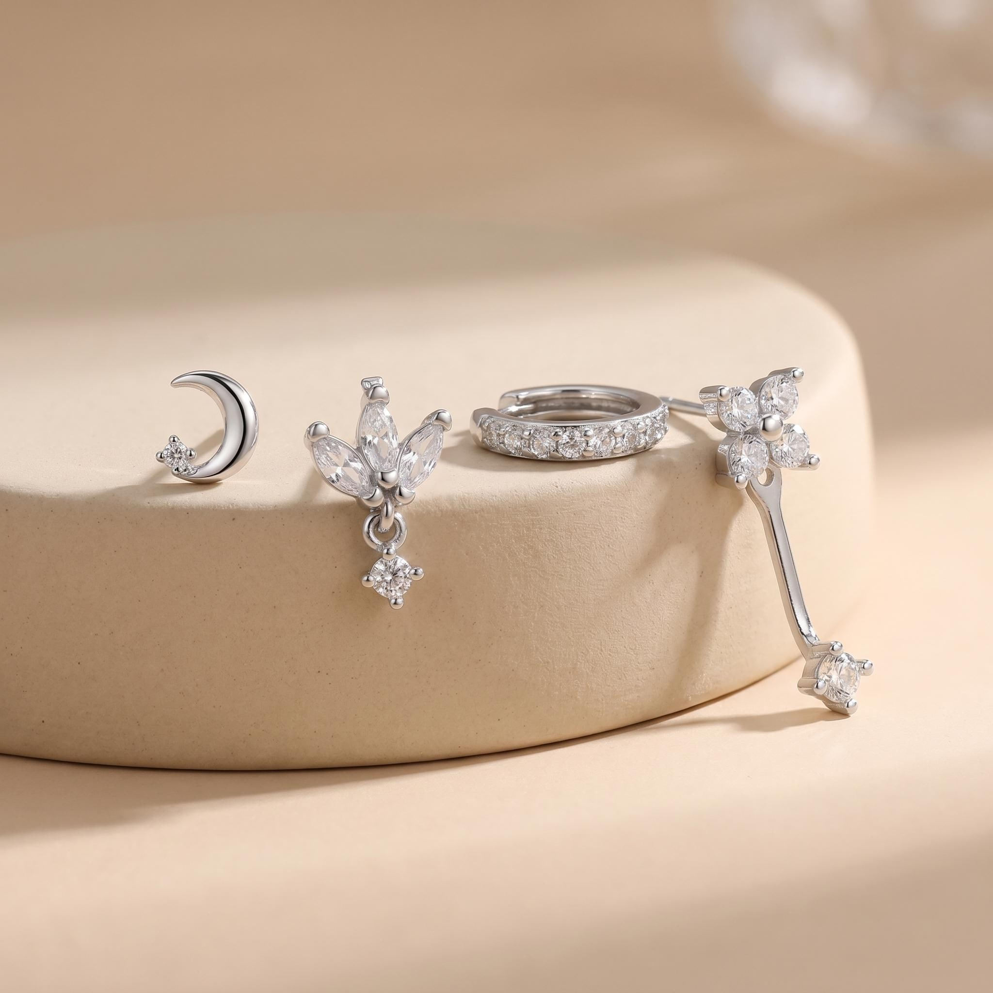 Dainty CZ Dangle Earring Set