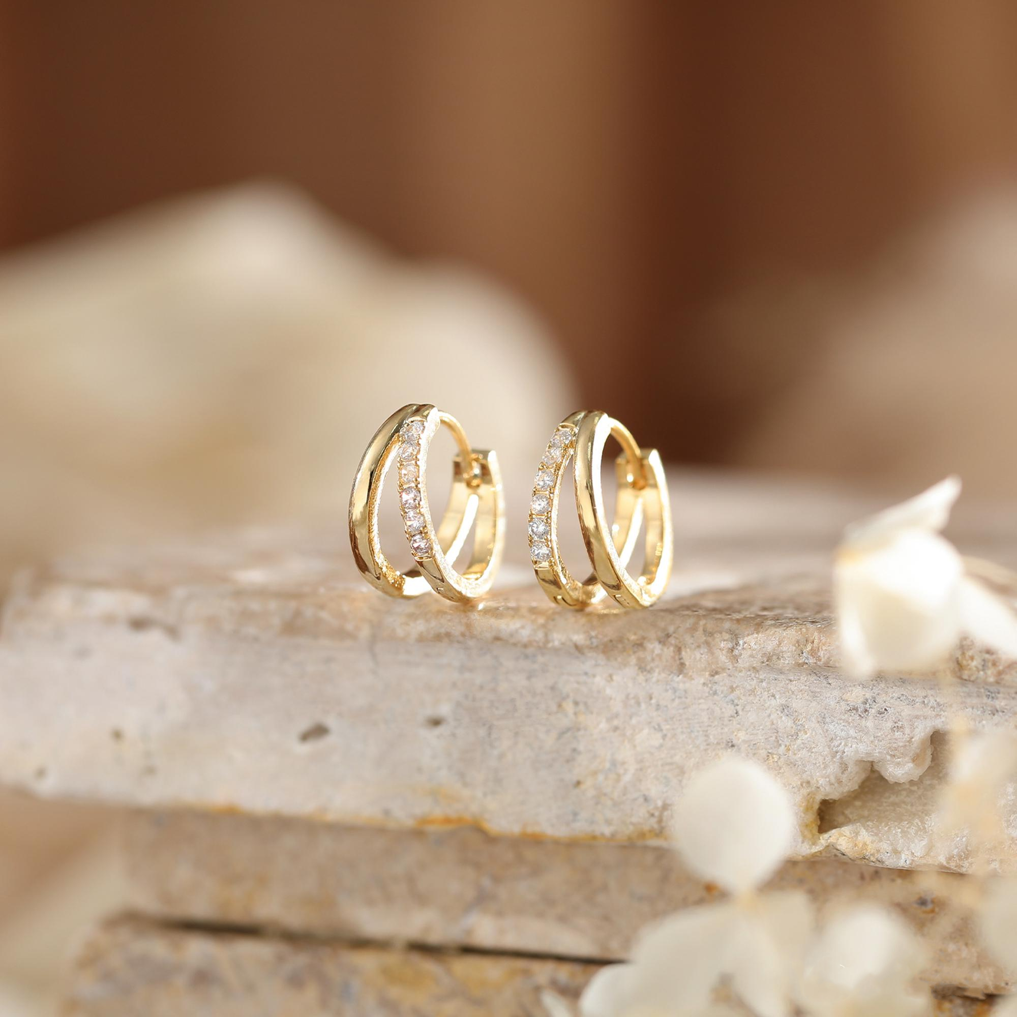 Double Hoop Huggie Earrings(2 PCS)