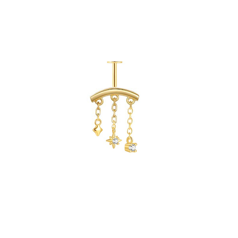 Vertical Spiral Chain Earring