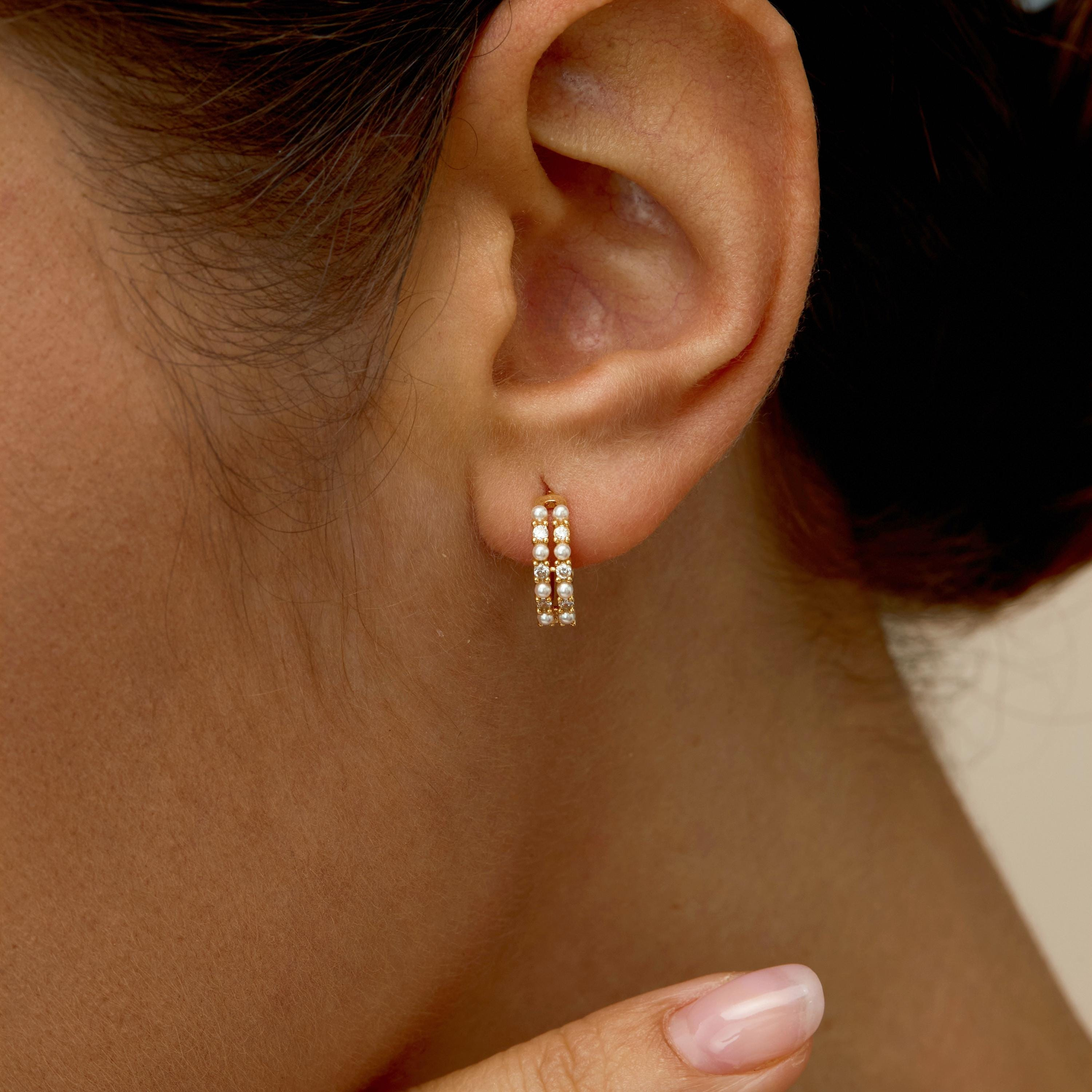 Diamond Pearl Earrings(2 PCS)
